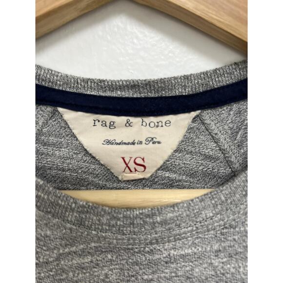 Rag & Bone Camden Heather Gray Hem Cotton Blend Top Pullover Size XS A001442 - Picture 5 of 6